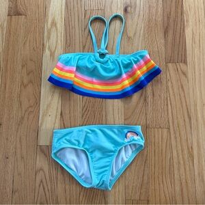 Cat & Jack Light Blue Rainbow bikini size XS 4/5
